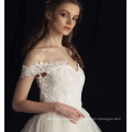 Factory Wholesale Classic Bridal Wedding Dress with V-Neck, off-Shoulder and A-Line Style